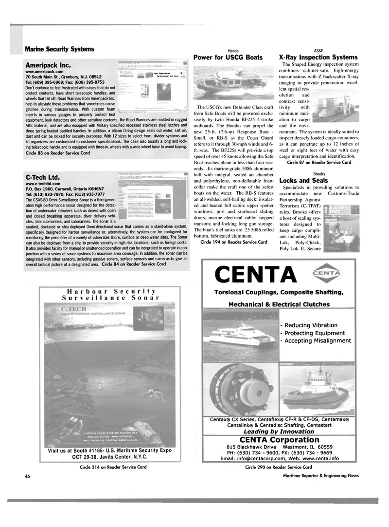 Maritime Reporter Magazine, page 46,  Sep 2003