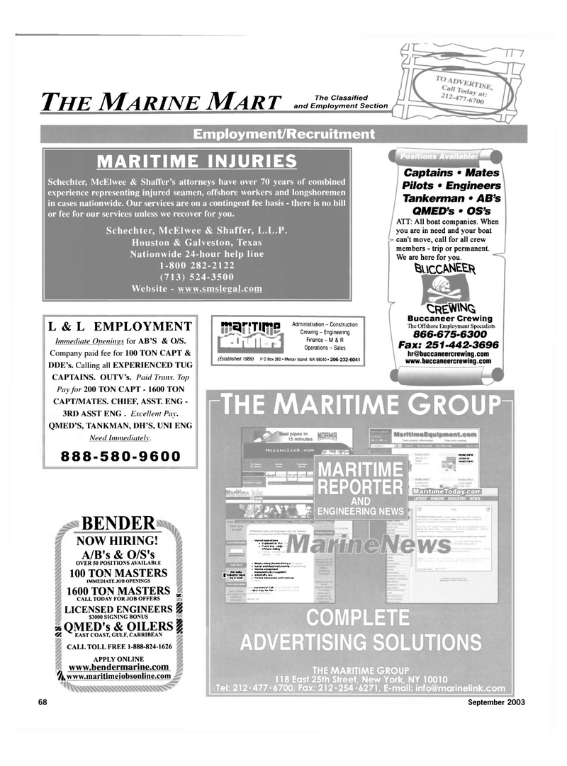 Maritime Reporter Magazine, page 66,  Sep 2003