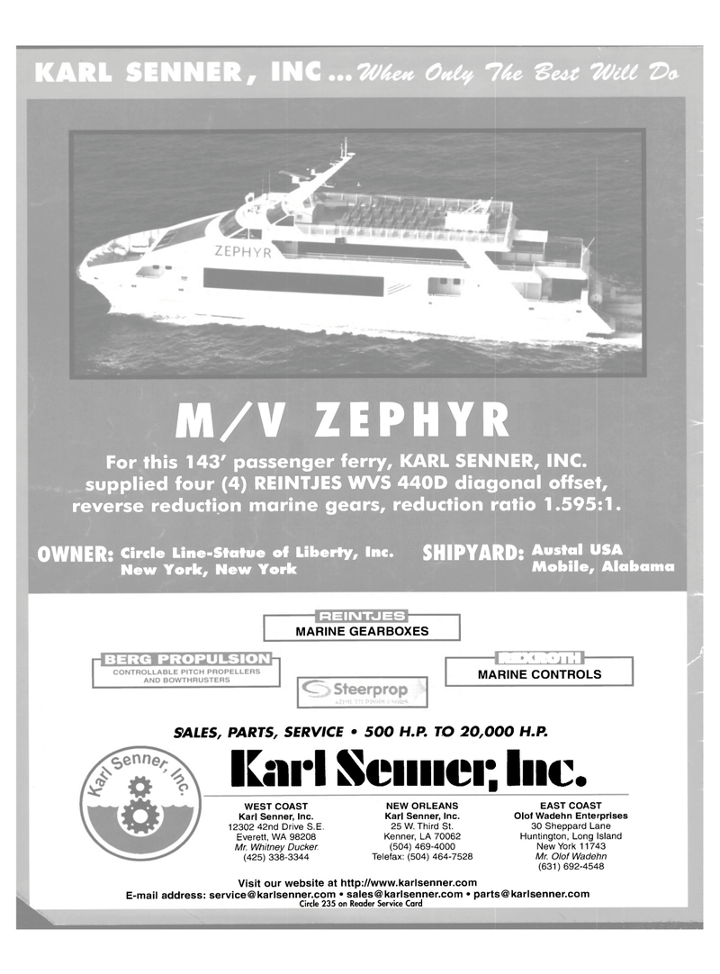 Maritime Reporter Magazine, page 4th Cover,  Sep 2003