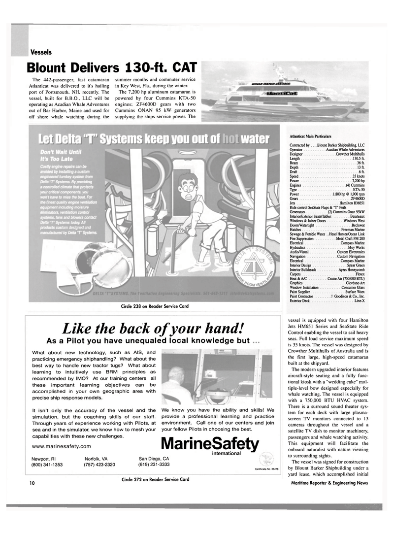 Maritime Reporter Magazine, page 10,  Oct 2003