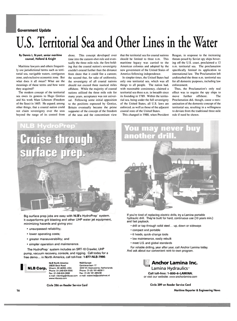Maritime Reporter Magazine, page 16,  Oct 2003