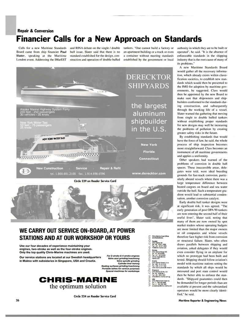 Maritime Reporter Magazine, page 28,  Oct 2003