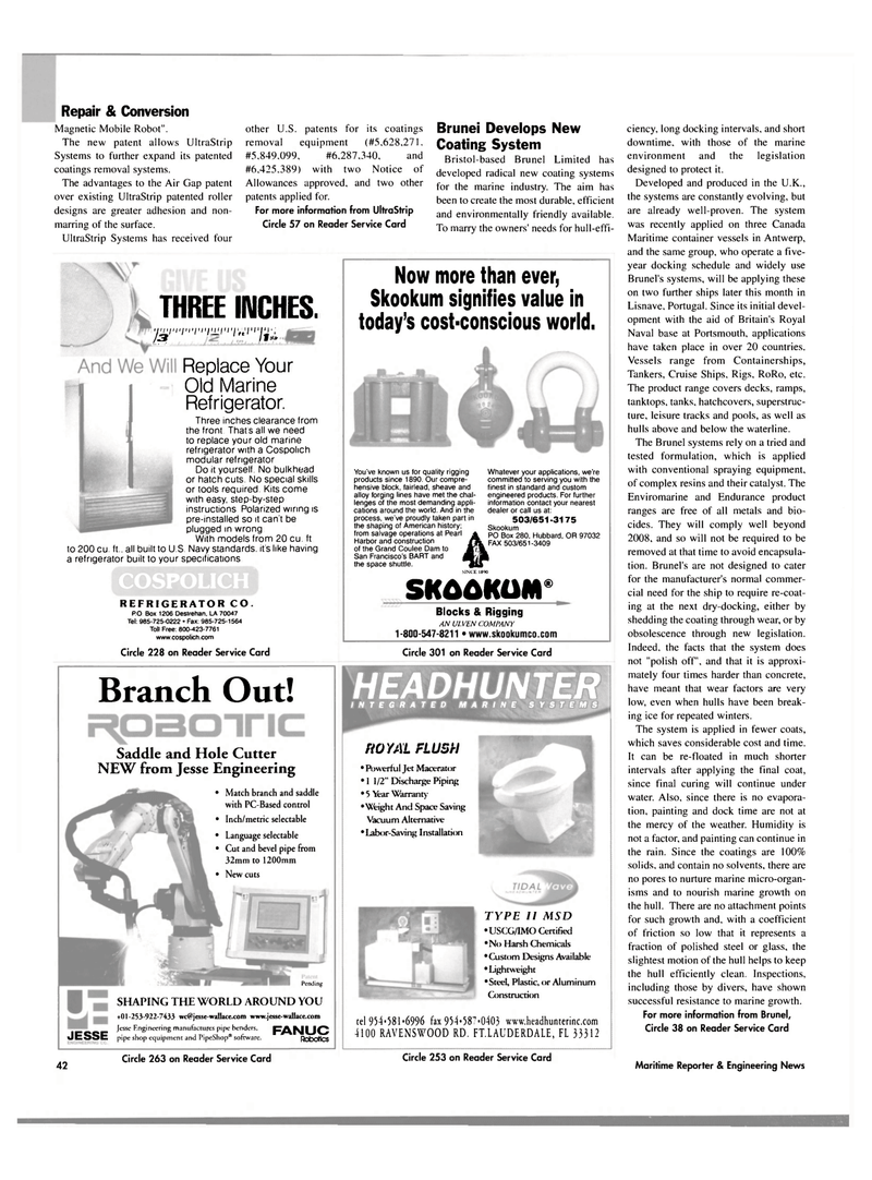Maritime Reporter Magazine, page 44,  Oct 2003