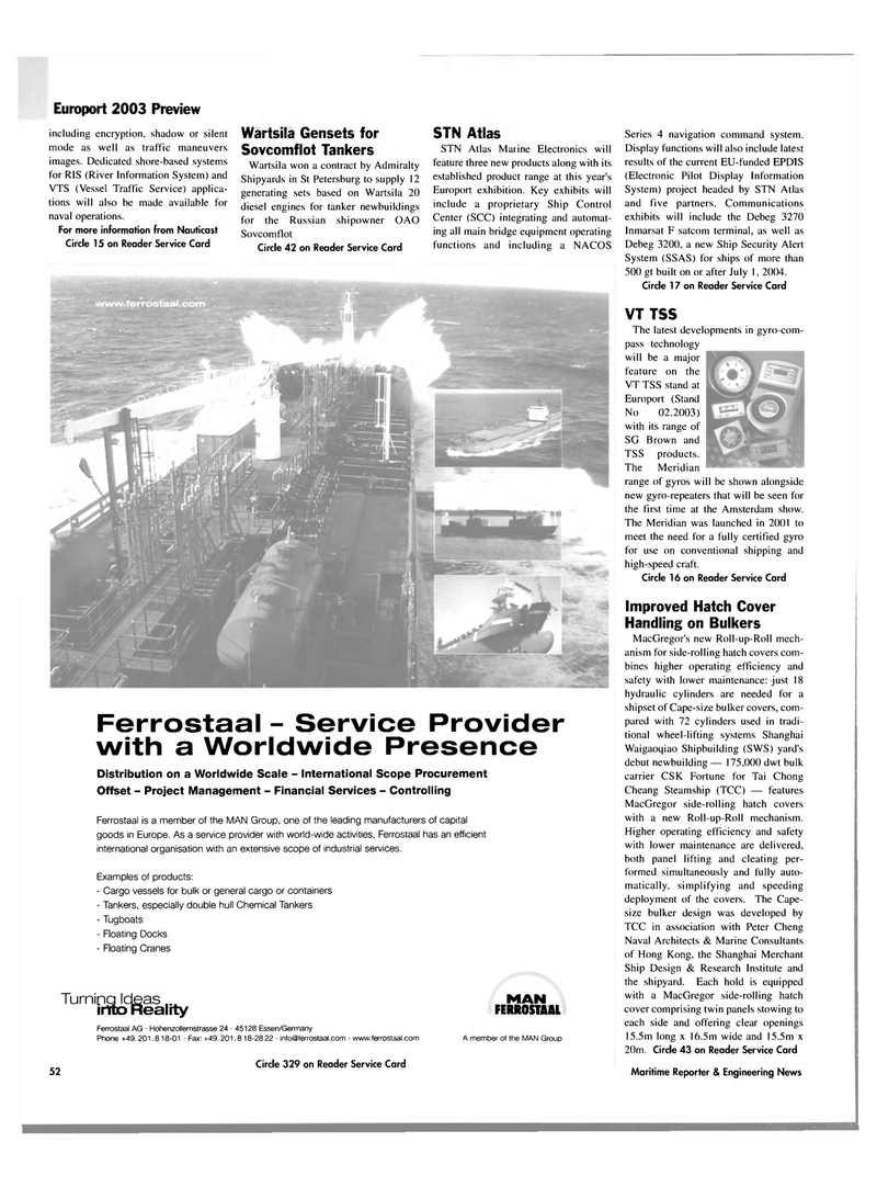 Maritime Reporter Magazine, page 54,  Oct 2003