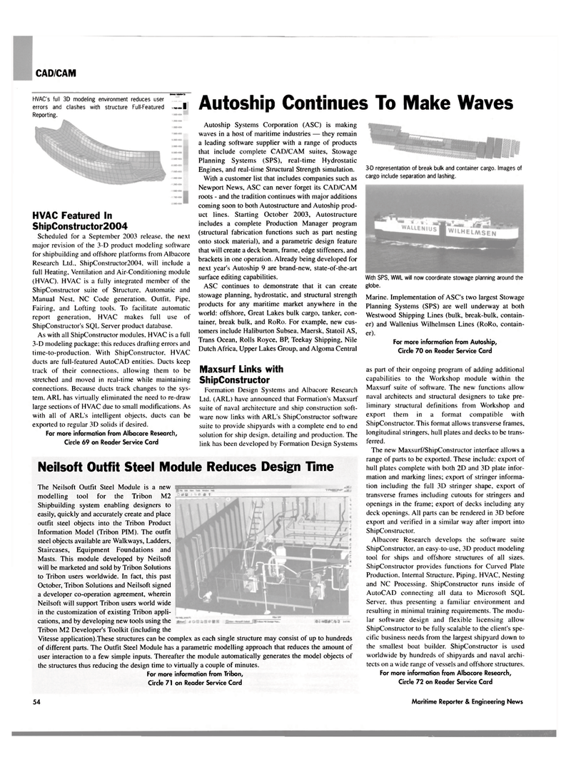 Maritime Reporter Magazine, page 56,  Oct 2003