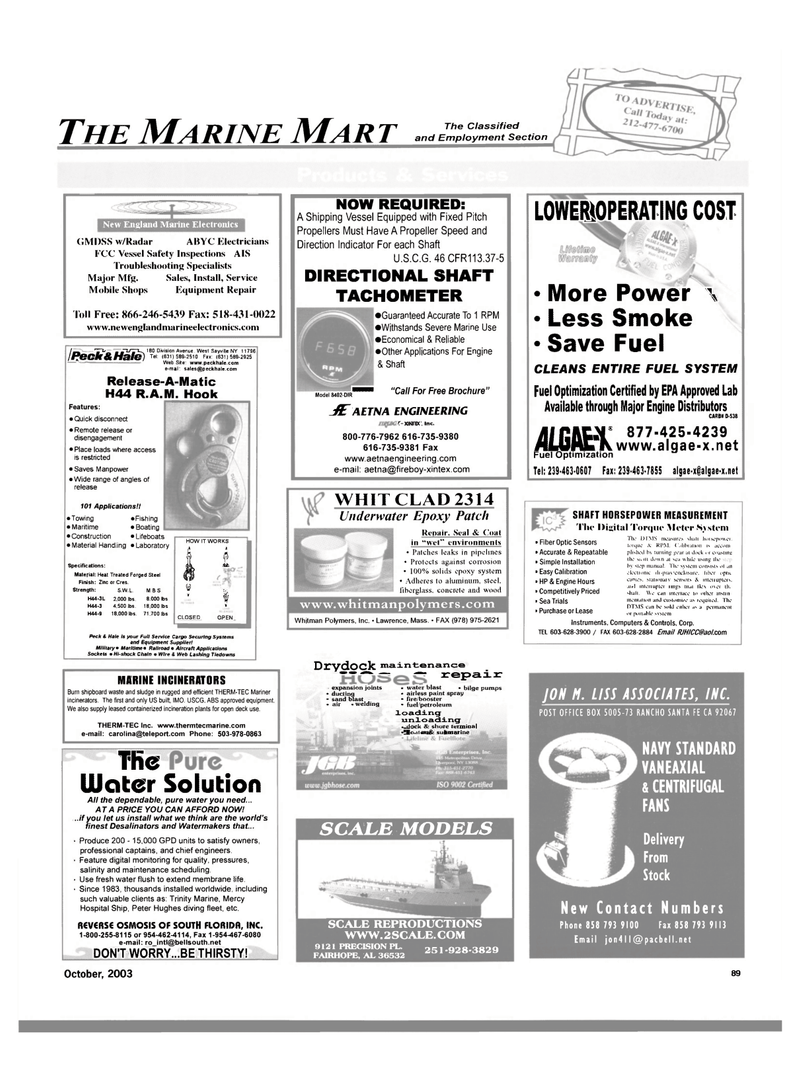 Maritime Reporter Magazine, page 91,  Oct 2003