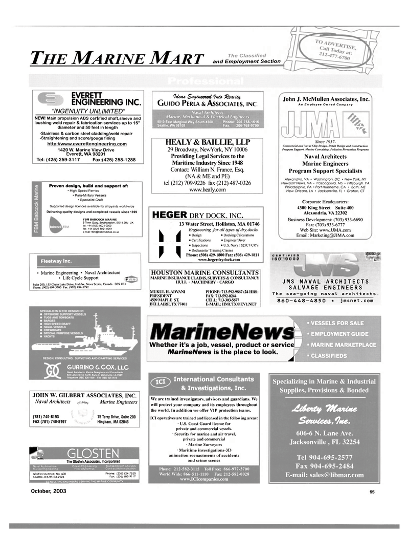 Maritime Reporter Magazine, page 97,  Oct 2003