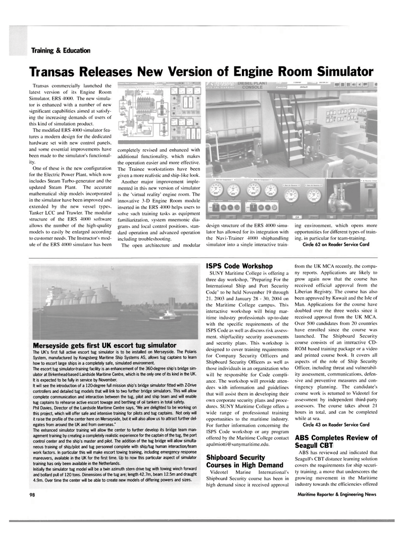 Maritime Reporter Magazine, page 101,  Nov 2003
