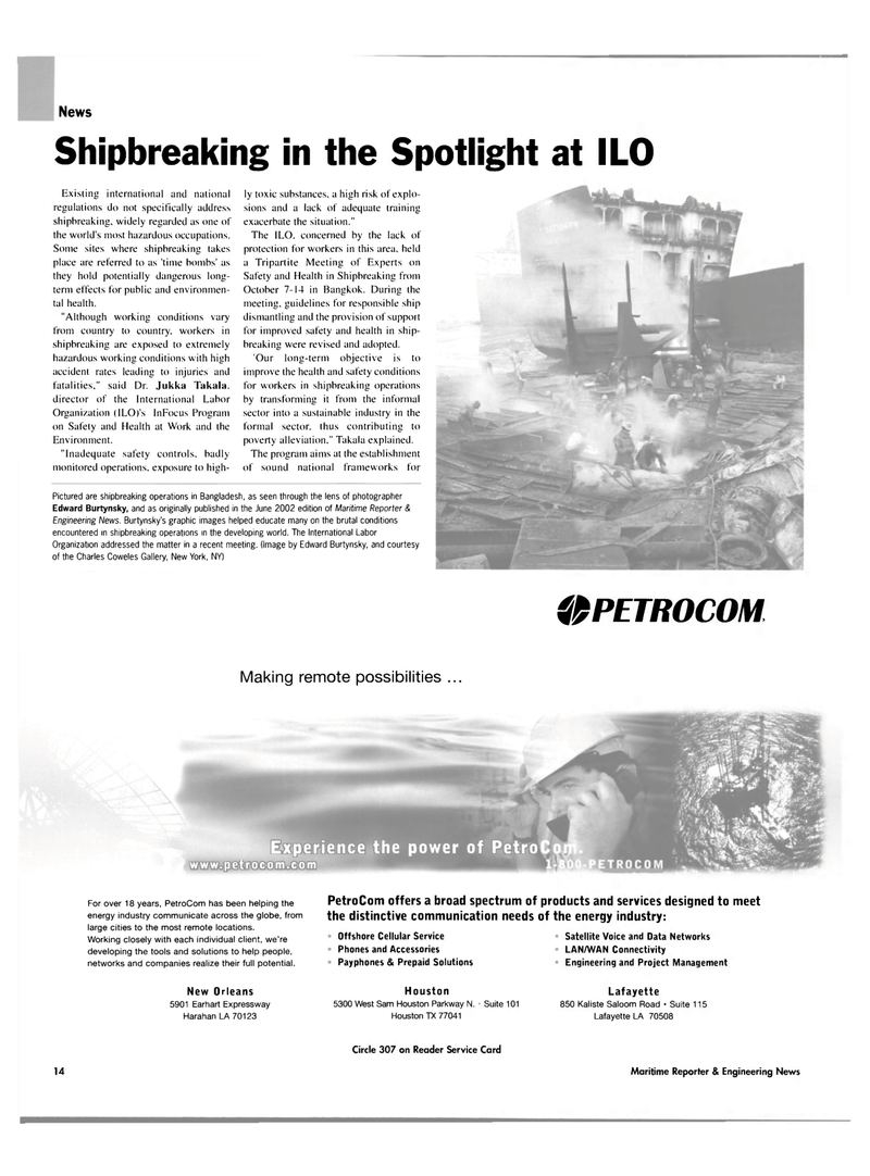 Maritime Reporter Magazine, page 14,  Nov 2003