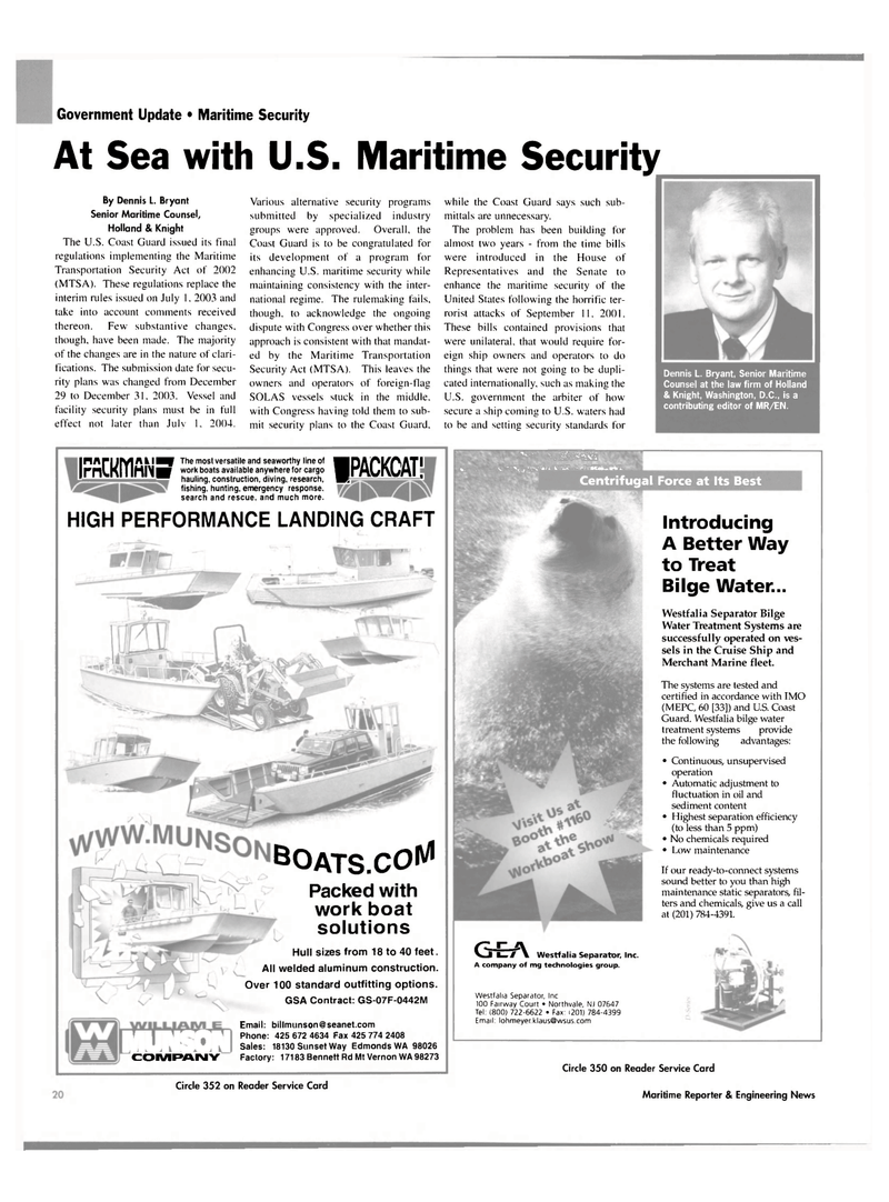 Maritime Reporter Magazine, page 20,  Nov 2003