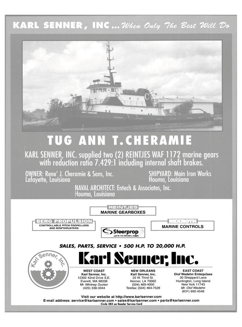 Maritime Reporter Magazine, page 1,  Nov 2003