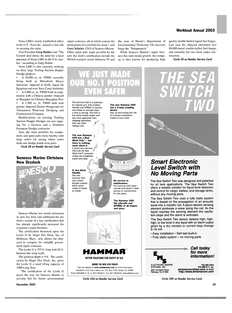 Maritime Reporter Magazine, page 29,  Nov 2003