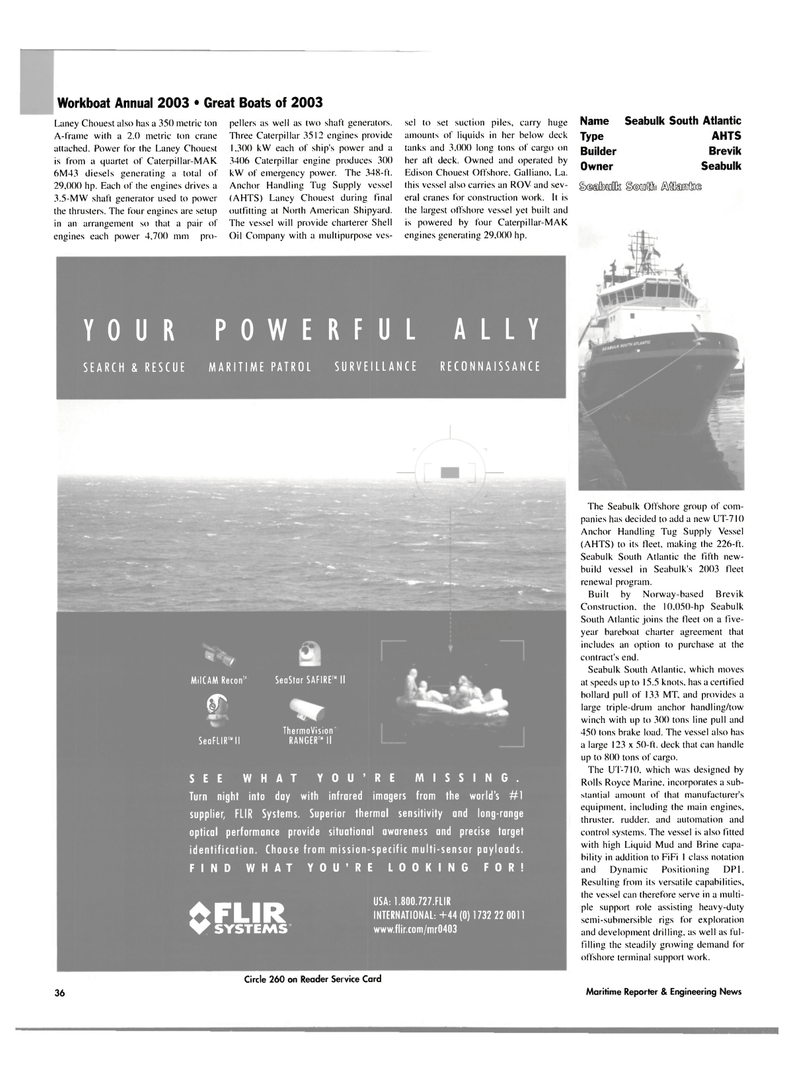 Maritime Reporter Magazine, page 37,  Nov 2003