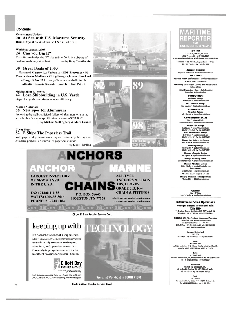 Maritime Reporter Magazine, page 2,  Nov 2003