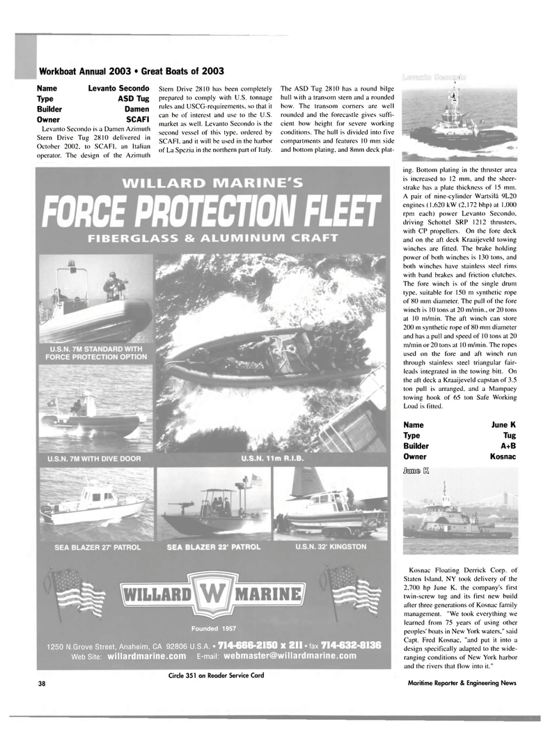 Maritime Reporter Magazine, page 39,  Nov 2003