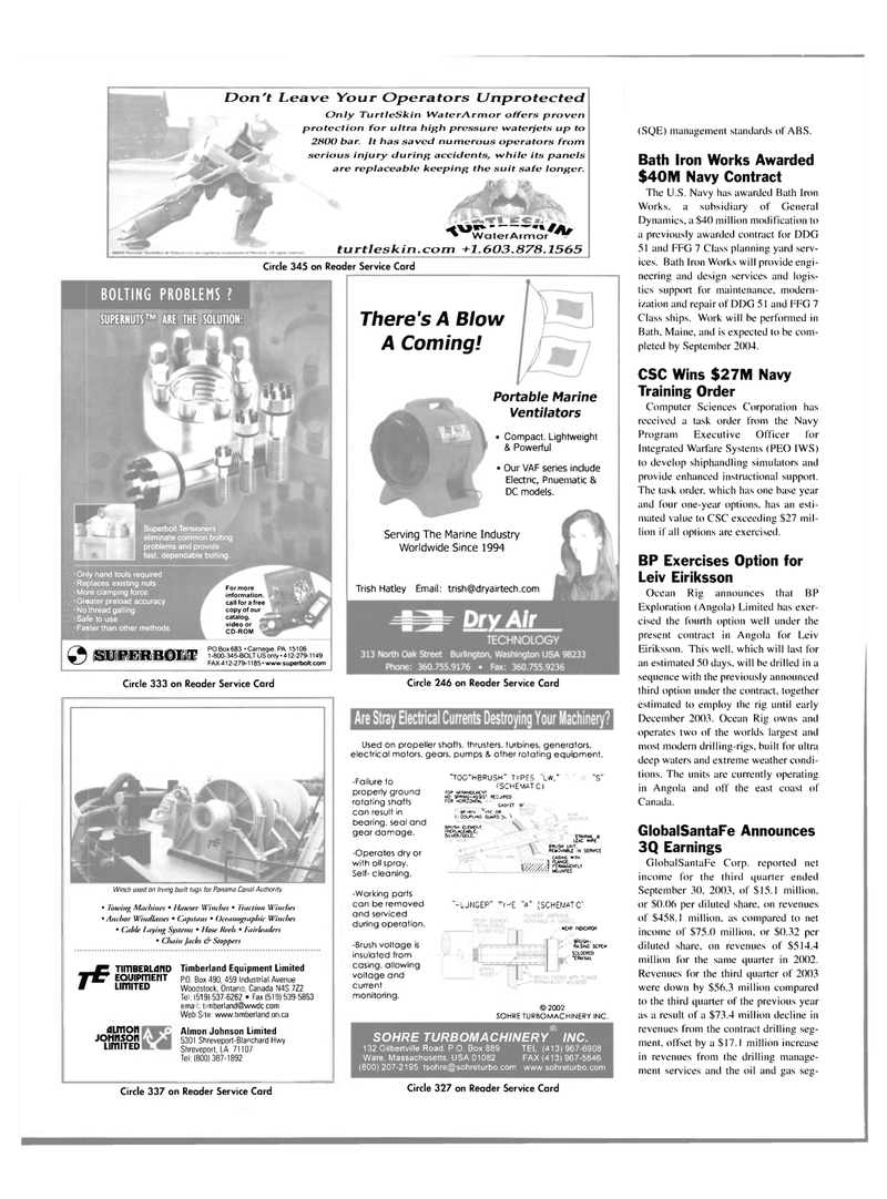 Maritime Reporter Magazine, page 69,  Nov 2003