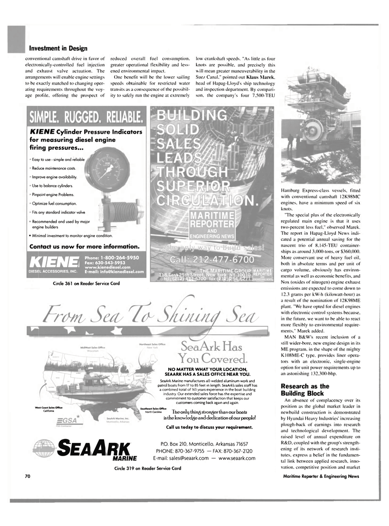 Maritime Reporter Magazine, page 73,  Nov 2003