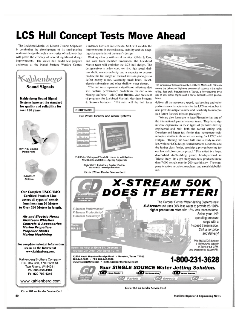 Maritime Reporter Magazine, page 83,  Nov 2003