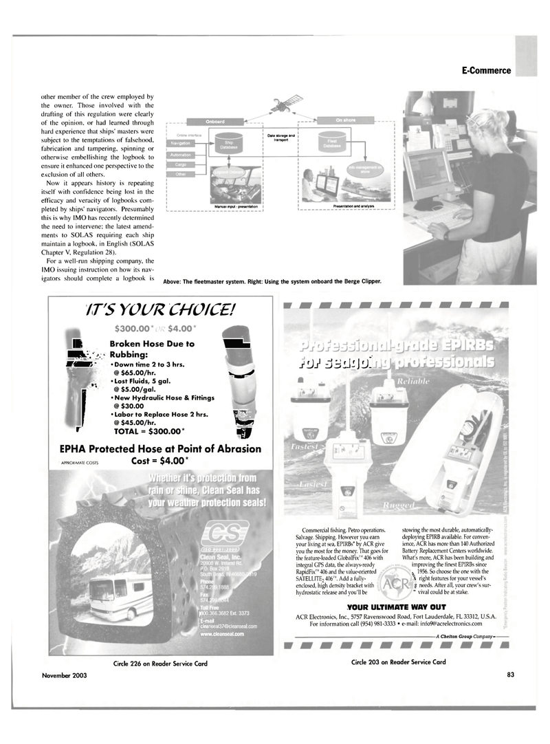 Maritime Reporter Magazine, page 86,  Nov 2003