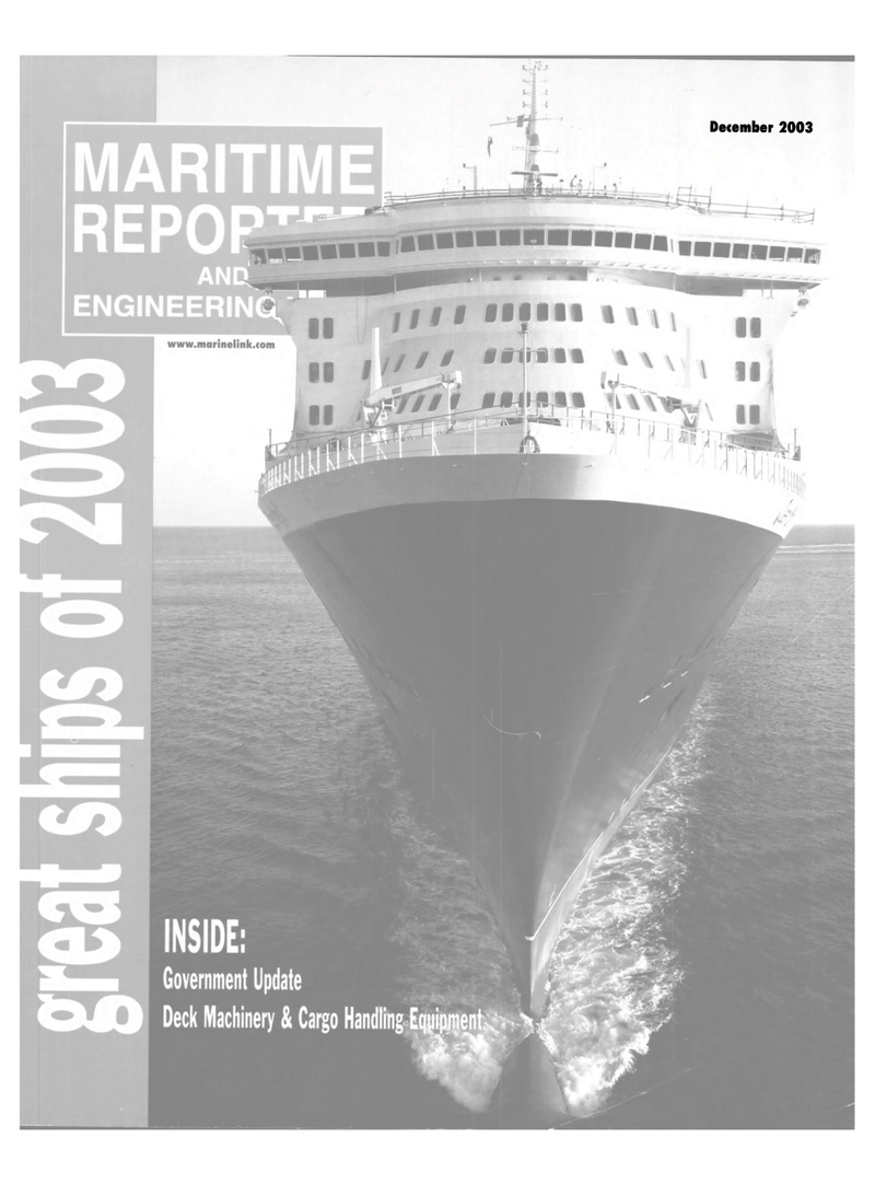 Maritime Reporter Magazine Cover Dec 2003 - Grear Ships of 20003