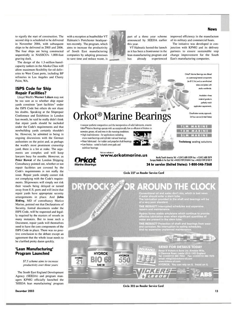 Maritime Reporter Magazine, page 15,  Dec 2003