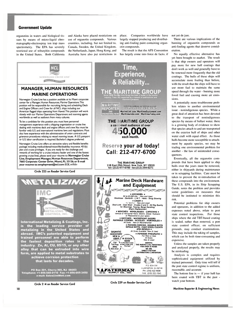 Maritime Reporter Magazine, page 20,  Dec 2003