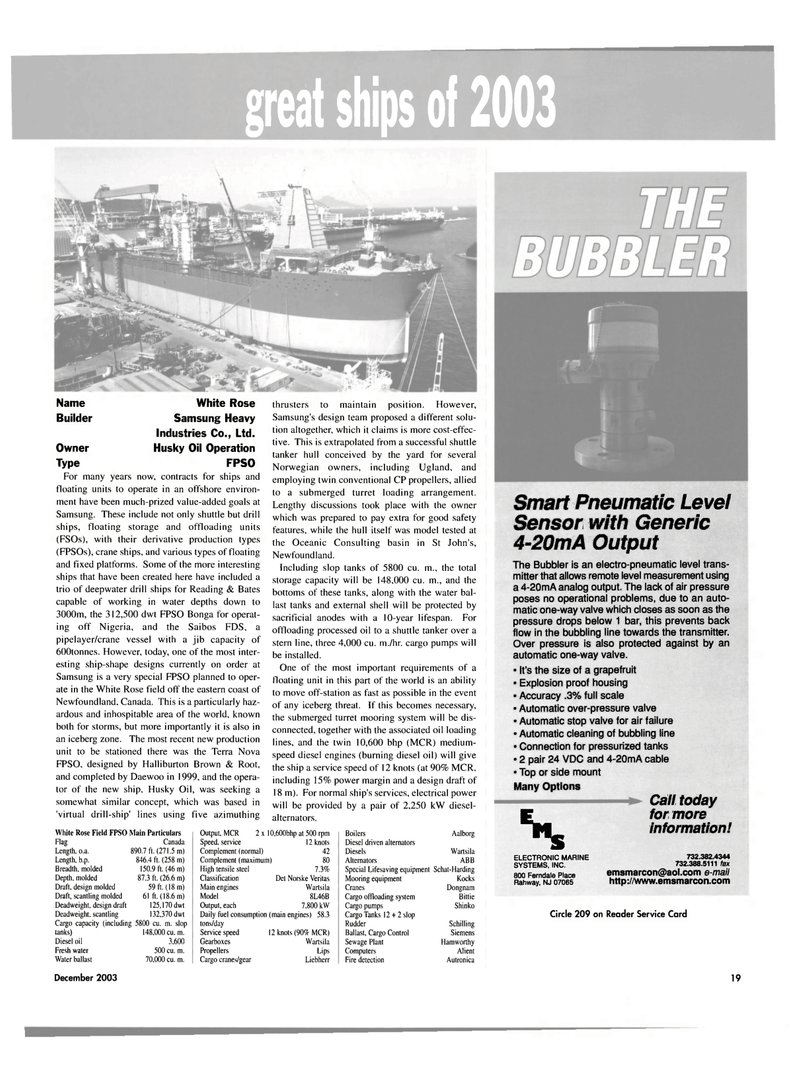 Maritime Reporter Magazine, page 21,  Dec 2003