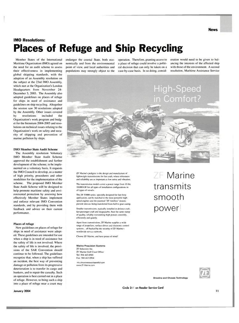 Maritime Reporter Magazine, page 11,  Jan 2004