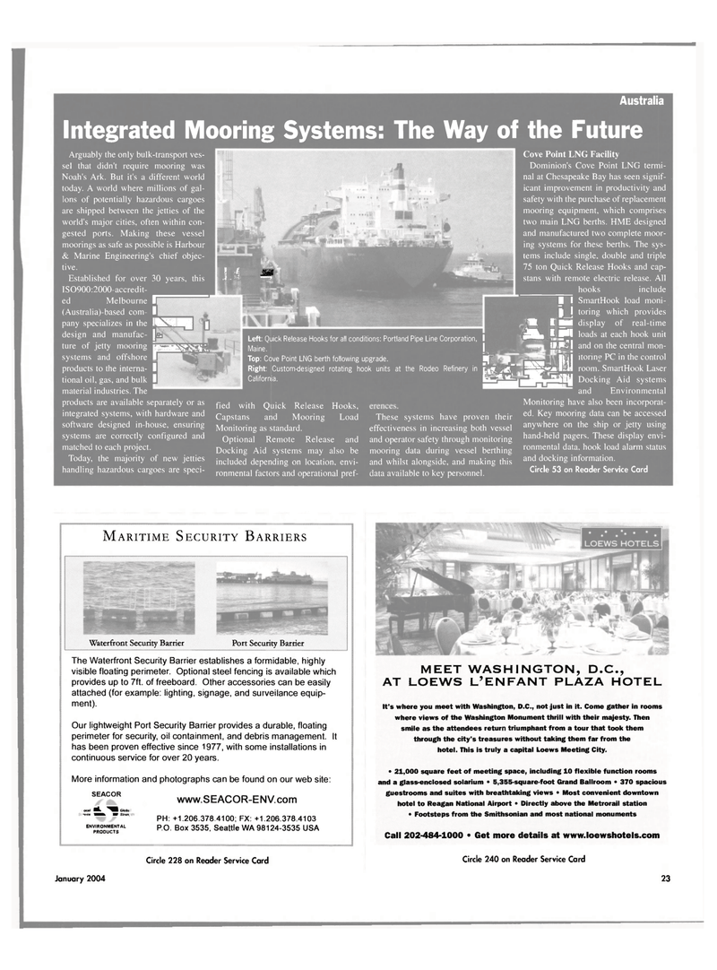 Maritime Reporter Magazine, page 23,  Jan 2004