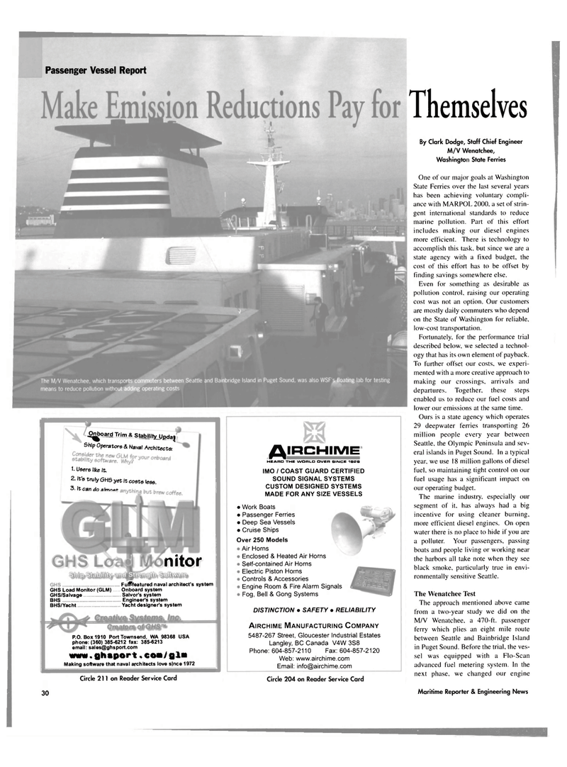 Maritime Reporter Magazine, page 30,  Jan 2004