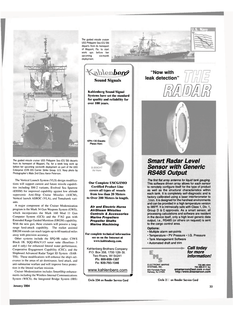 Maritime Reporter Magazine, page 33,  Jan 2004