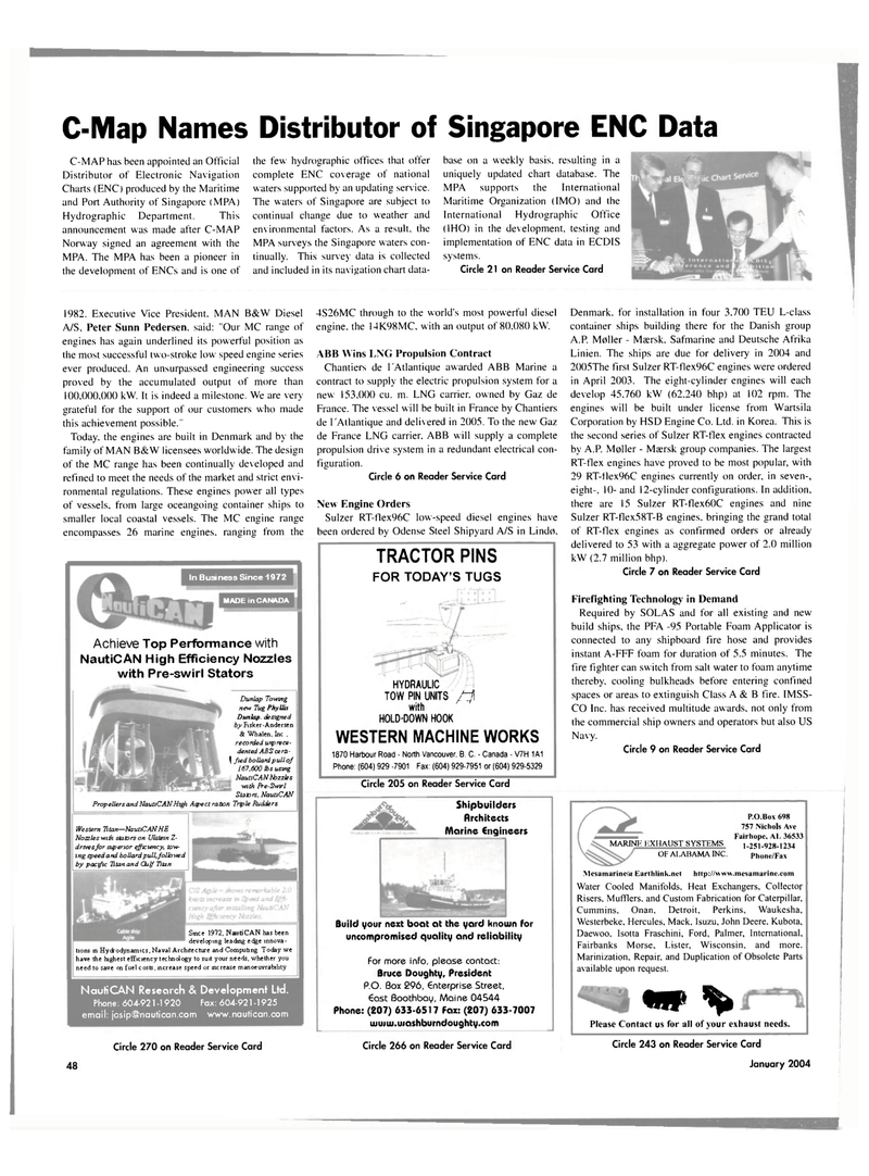 Maritime Reporter Magazine, page 48,  Jan 2004