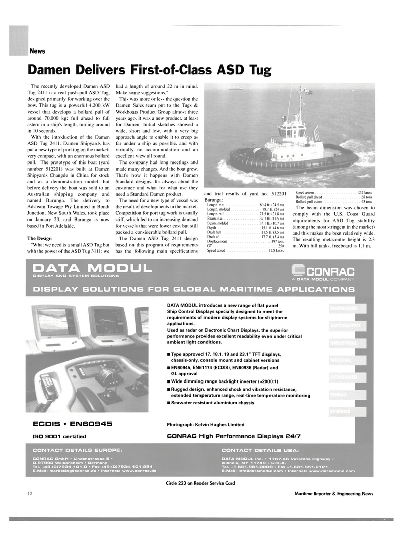 Maritime Reporter Magazine, page 15,  Feb 2004