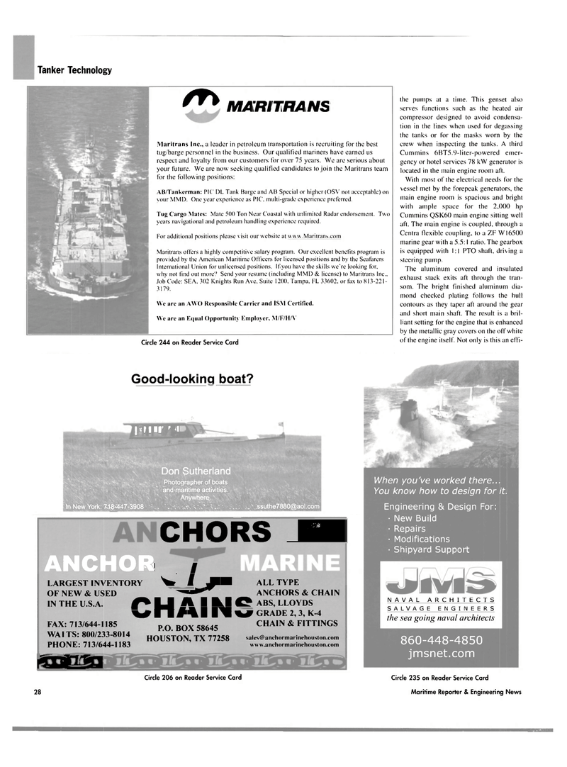 Maritime Reporter Magazine, page 33,  Feb 2004