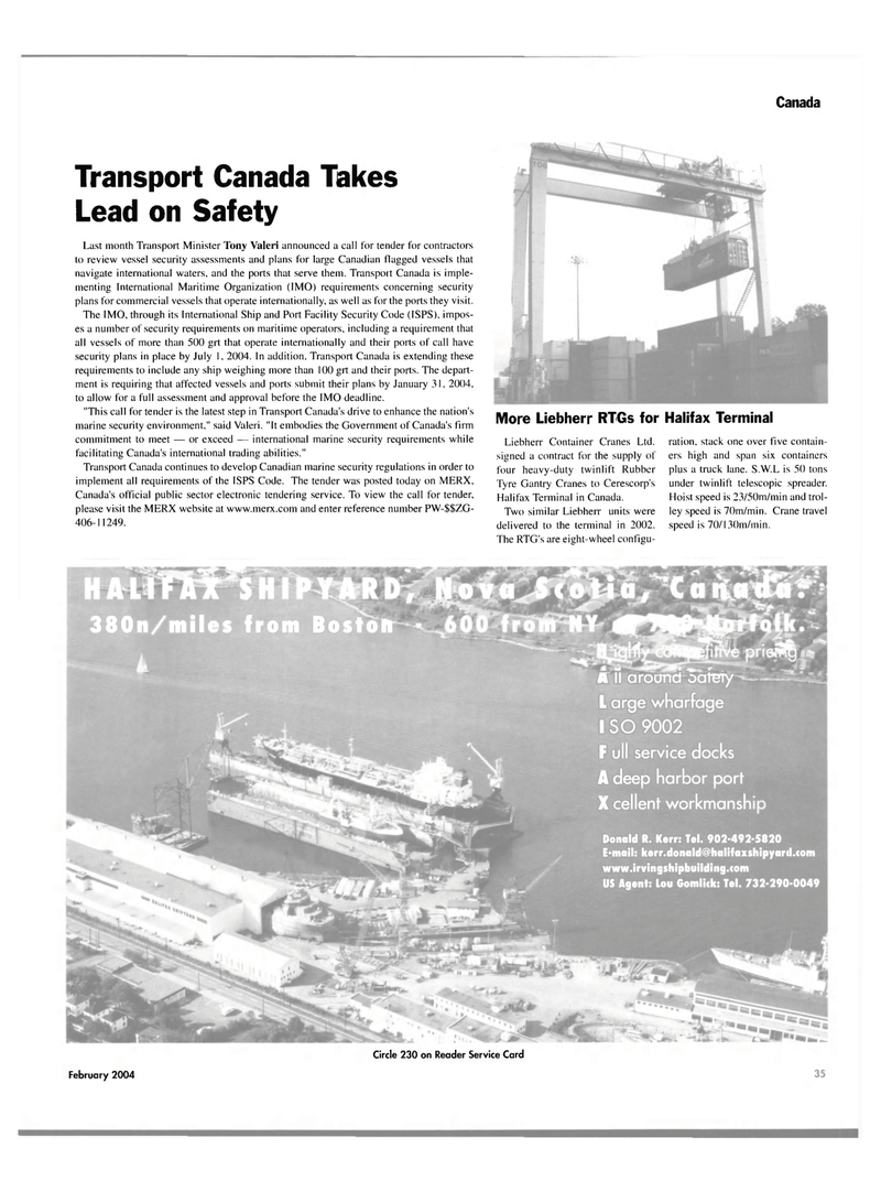 Maritime Reporter Magazine, page 40,  Feb 2004