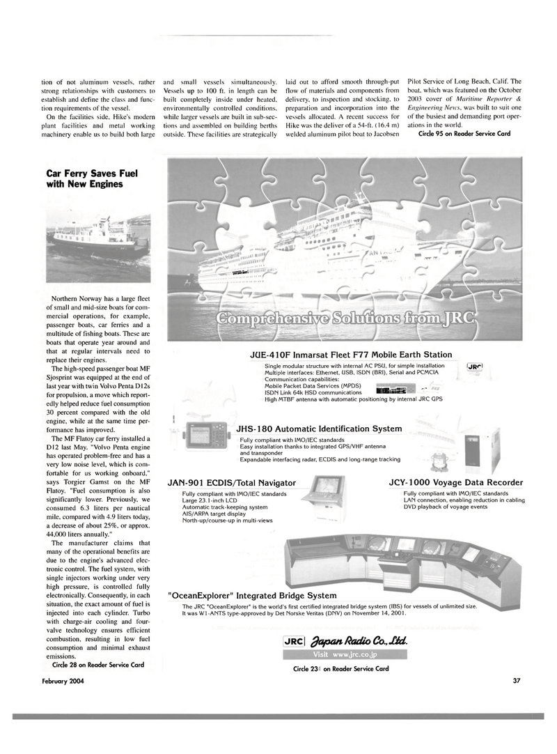 Maritime Reporter Magazine, page 42,  Feb 2004