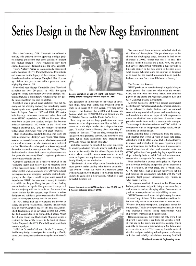 Maritime Reporter Magazine, page 47,  Feb 2004