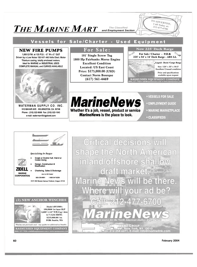 Maritime Reporter Magazine, page 65,  Feb 2004