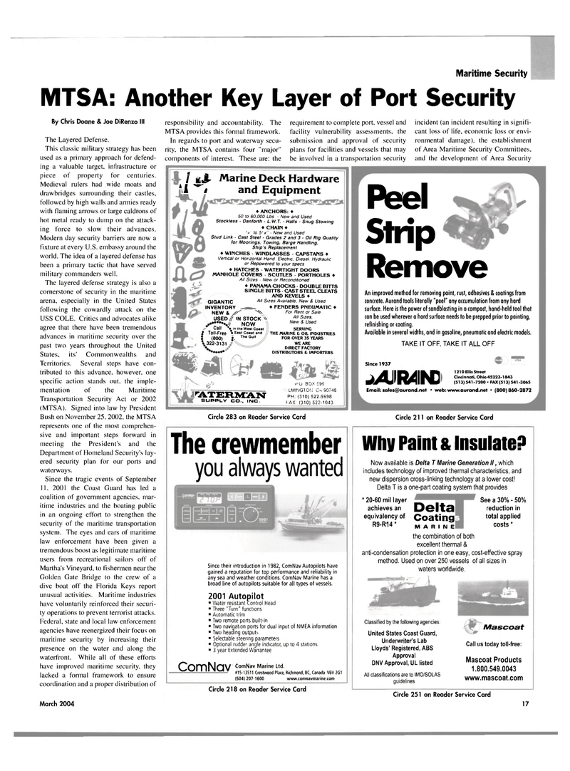 Maritime Reporter Magazine, page 17,  Mar 2004
