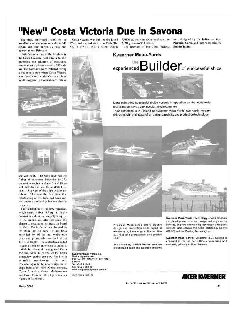 Maritime Reporter Magazine, page 41,  Mar 2004