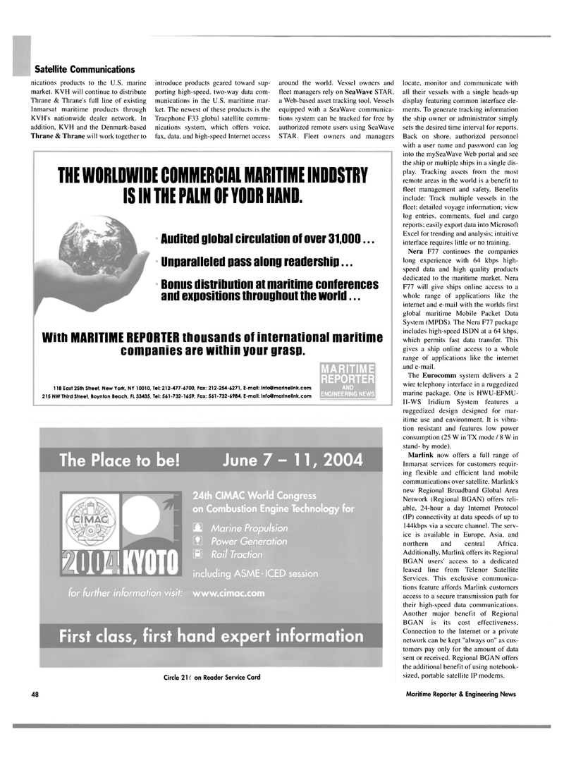 Maritime Reporter Magazine, page 48,  Mar 2004