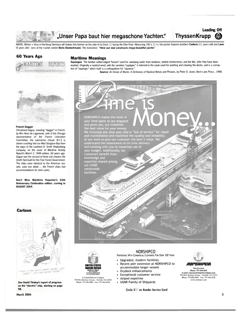 Maritime Reporter Magazine, page 5,  Mar 2004