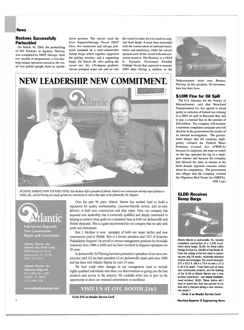 Maritime Reporter Magazine, page 8,  Apr 2004
