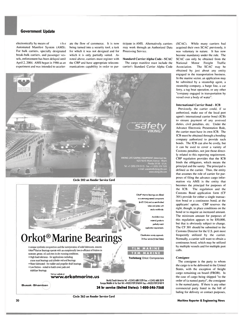 Maritime Reporter Magazine, page 20,  Apr 2004