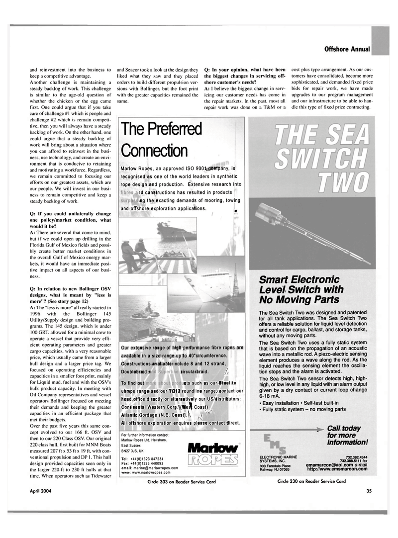 Maritime Reporter Magazine, page 37,  Apr 2004