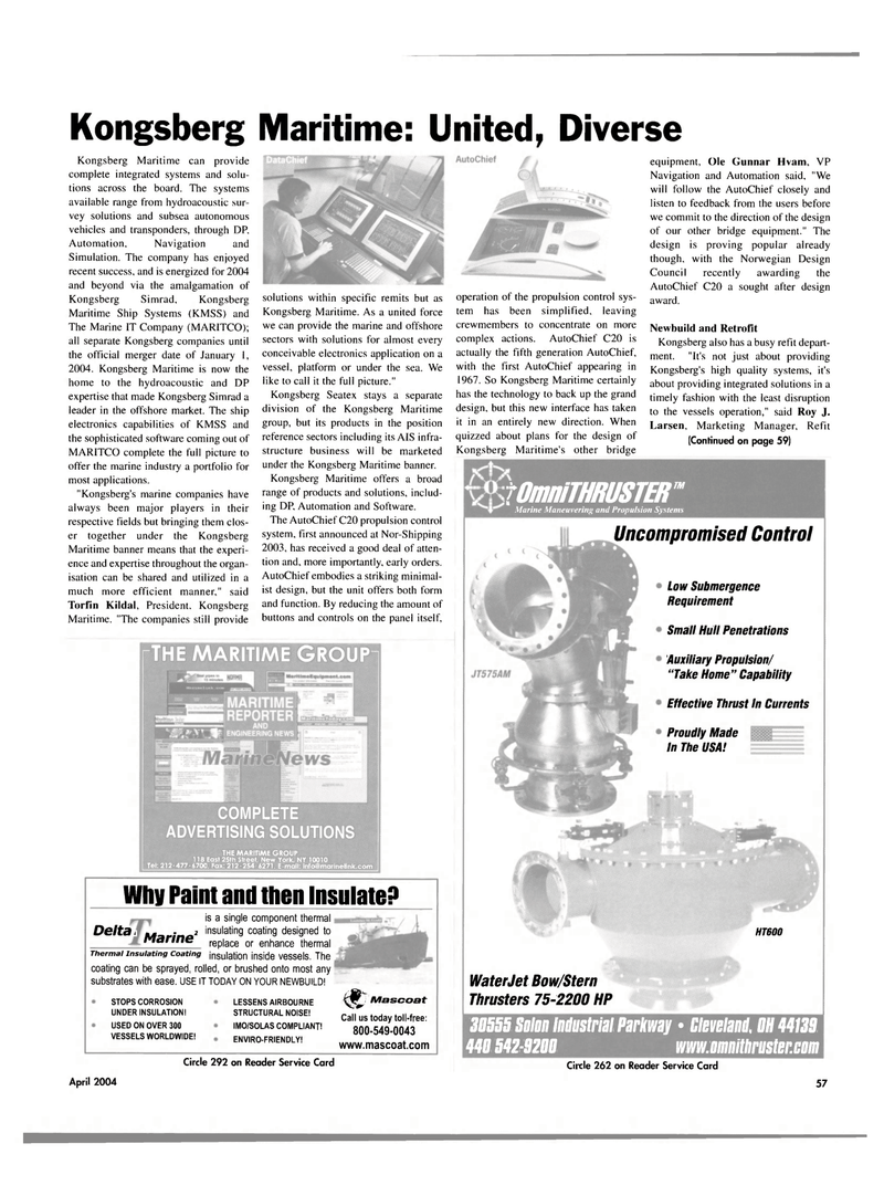 Maritime Reporter Magazine, page 61,  Apr 2004