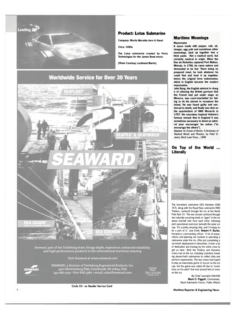 Maritime Reporter Magazine, page 8,  May 2004