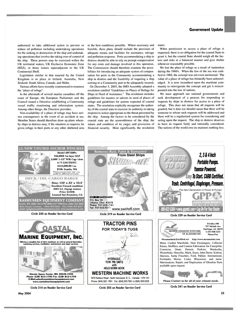 Maritime Reporter Magazine, page 27,  May 2004