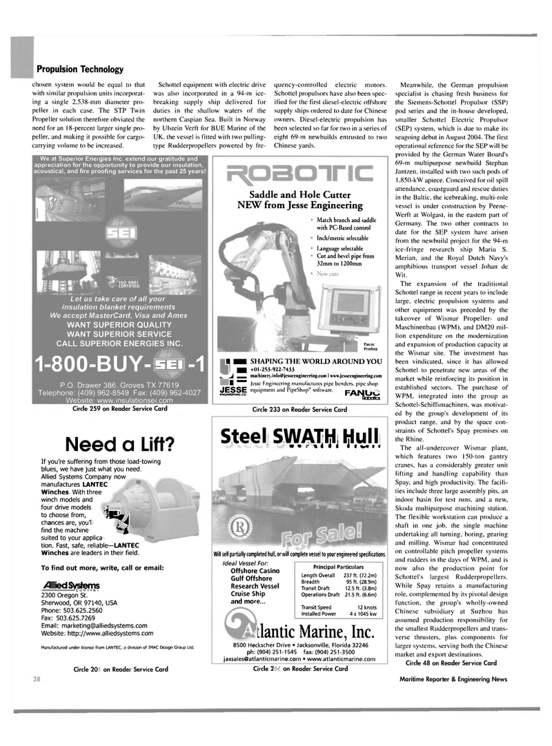 Maritime Reporter Magazine, page 32,  May 2004