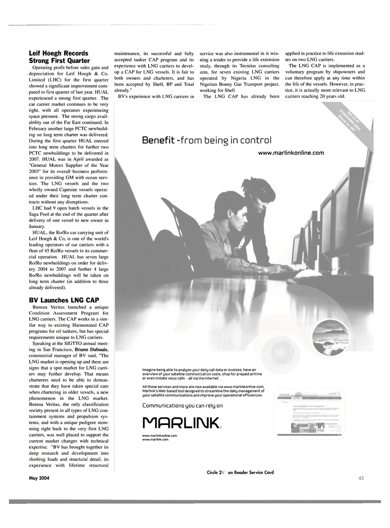 Maritime Reporter Magazine, page 47,  May 2004